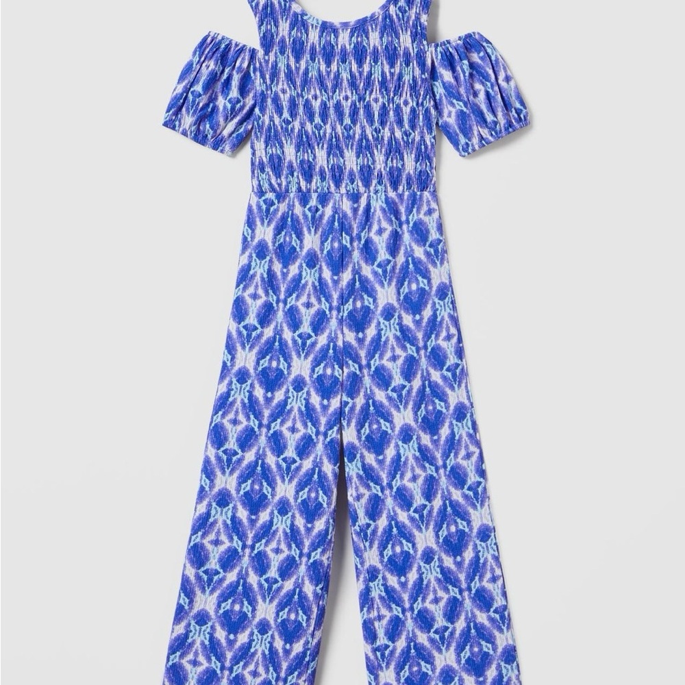 Zara kids Patterned Cold-Shoulder Jumpsuit